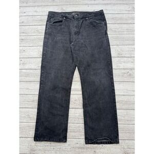 Urban Star Jeans Men's 38x31 Black Faded Denim Stretch Straight Leg Relaxed Fit
